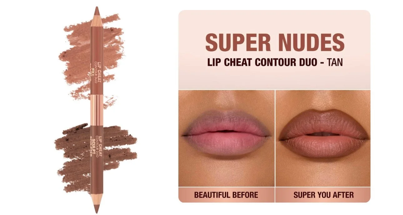 CHARLOTTE TILBURY Super Nudes Lip Cheat Contour Duo Lip Liner ( tan/medium color )