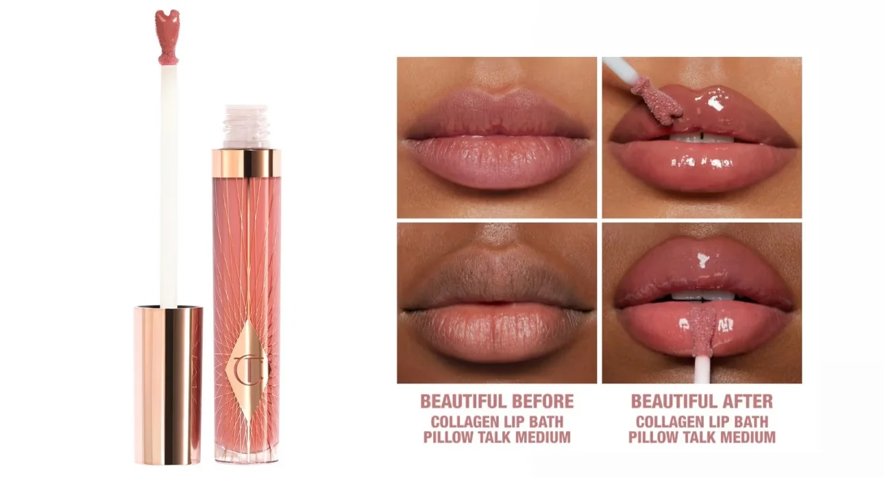 Collagen Lip Bath Gloss - pillow talk medium ( travel size, without box)